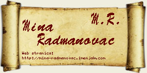 Mina Radmanovac vizit kartica